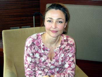 ヒロインを演じた仏女優カトリーヌ・フロ(撮影・松本明子)