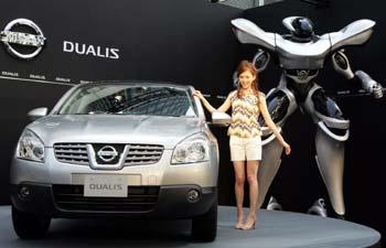 日産新型SUV「デュアリス」発表会=東京・銀座の日産本社